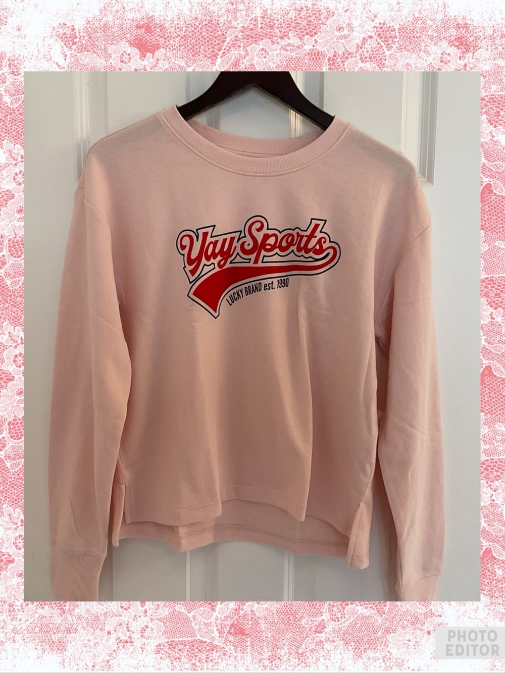 Lucky Brand Yay Sports Graphic Crewneck Sweatshirt  - NWT - Size Small